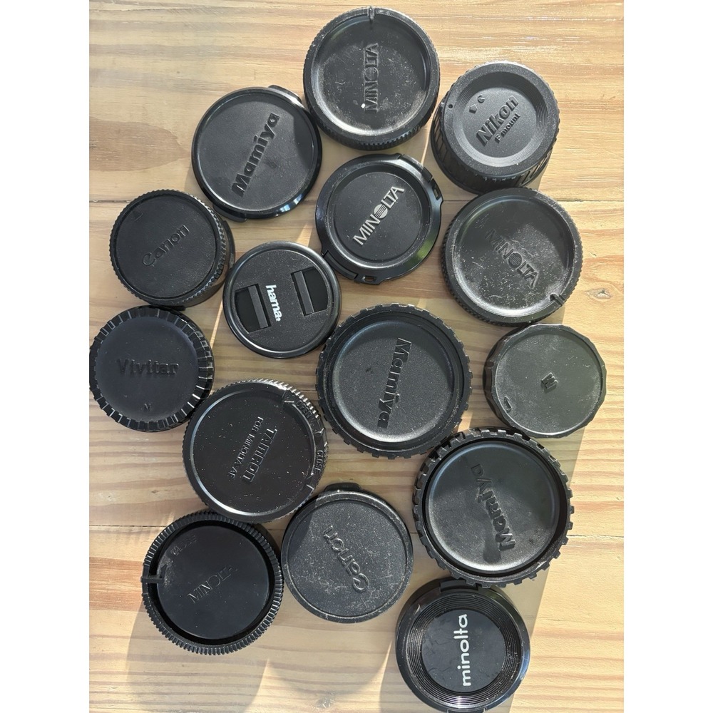Mixed Lot of Lens Caps Nikon Canon Minolta & More